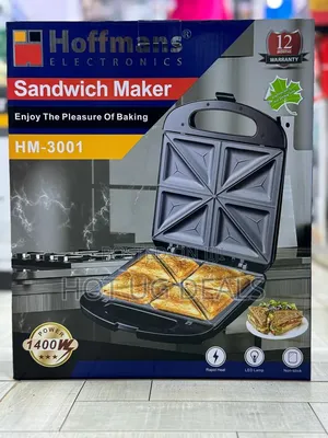 4 Slices Non Stick Sandwich Maker/ Toaster - Black