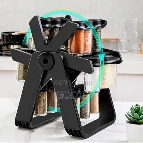 Spice Rack Set, 360°Rotating Ferris Wheel Seasoning Organizer