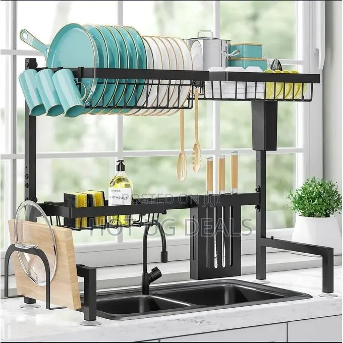 Dish Drying Draining Rack, Over the Sink Stand Utensils Organizer