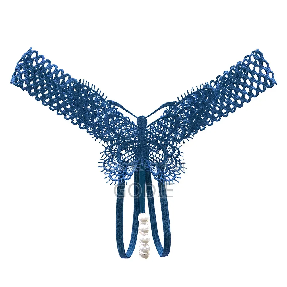 Embroidered Pearl Thong,