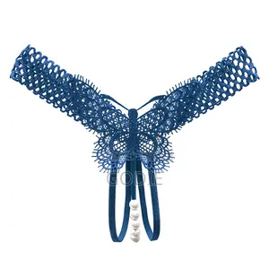 Embroidered Pearl Thong,