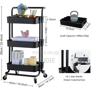 Tier Rolling Utility Organizer Rack,