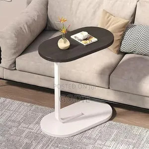 Small Oval C-Shaped Mini Nightstand Coffee Table,