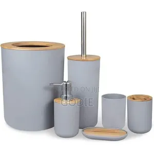 Bamboo Bathroom Accessory Set