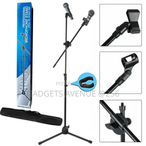 Portable, Adjustable Boom Microphone Tripod Stand Kit, Designed