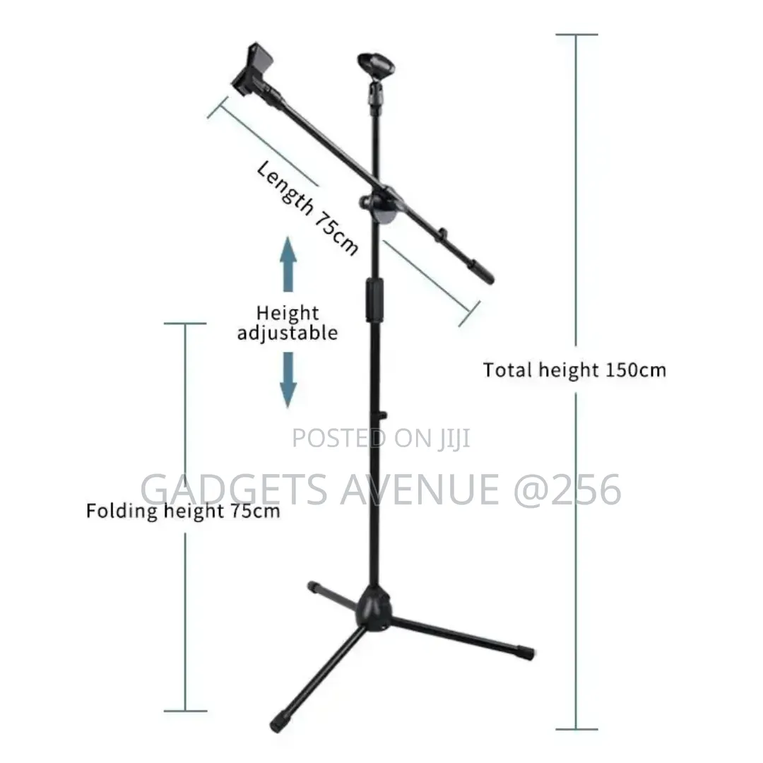 Portable, Adjustable Boom Microphone Tripod Stand Kit, Designed