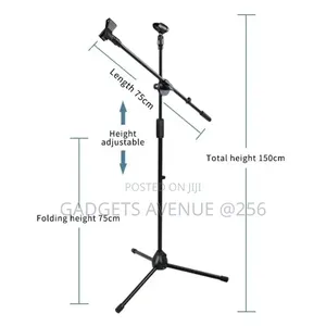 Portable, Adjustable Boom Microphone Tripod Stand Kit, Designed