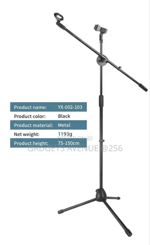 Portable, Adjustable Boom Microphone Tripod Stand Kit, Designed