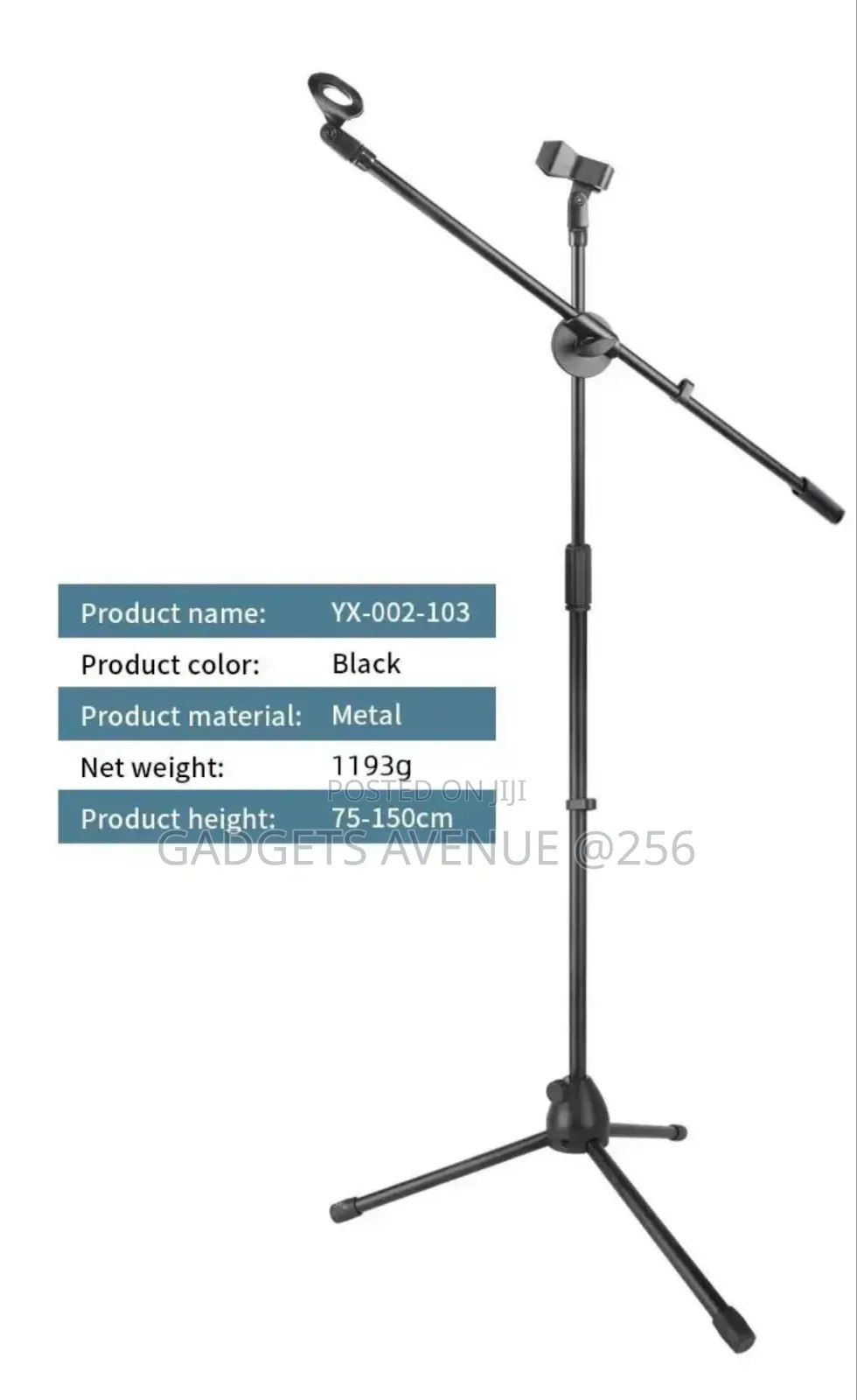 Portable, Adjustable Boom Microphone Tripod Stand Kit, Designed