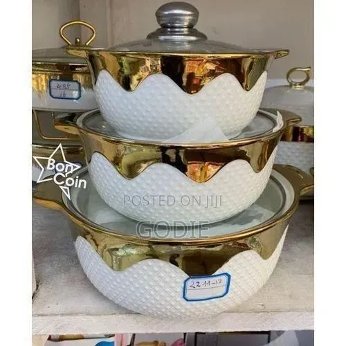 3piece Serving Dishes. Multi Color.