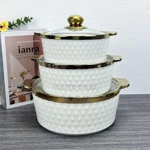3piece Serving Dishes. Multi Color.