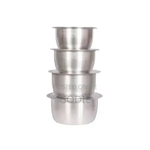 4 Pcs Set Of Stainless Aluminum Sufuria