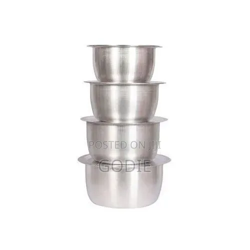 4 Pcs Set Of Stainless Aluminum Sufuria