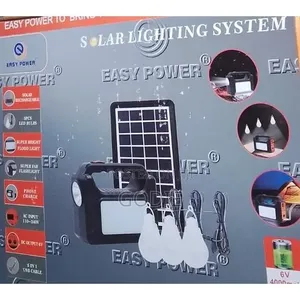 Easy Power Solar Lighting System /, Usb Cable Port, 3 Bulbs -black