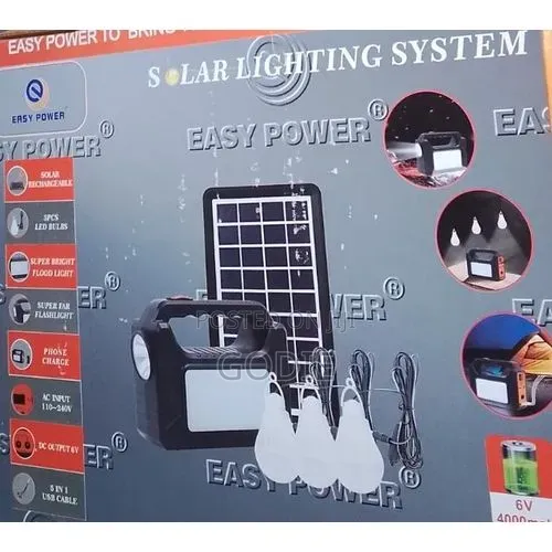 Easy Power Solar Lighting System /, Usb Cable Port, 3 Bulbs -black