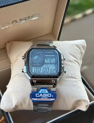 Stainless Steel Strapped Casio Men's Digital Vintage Time Piece