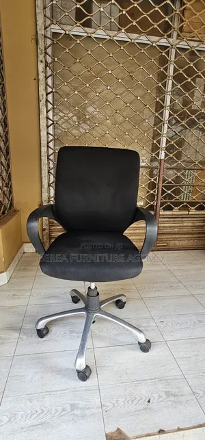 Simple Pure Black Fabric Chair