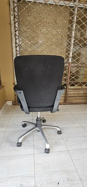 Simple Pure Black Fabric Chair