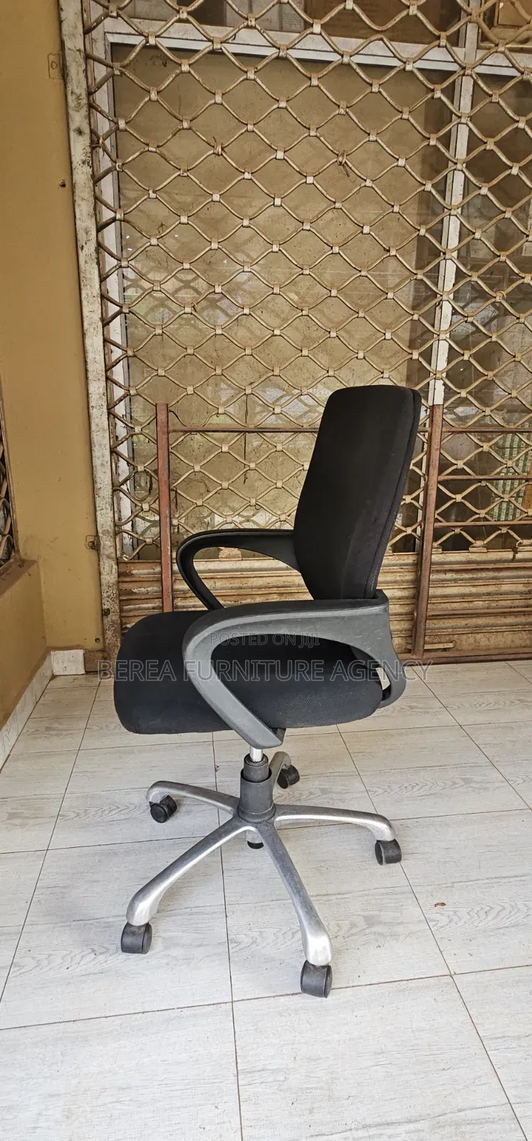 Simple Pure Black Fabric Chair