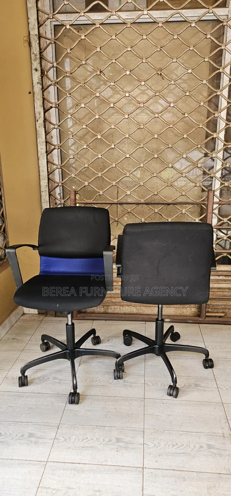 Blue Black Small Durable Chairs 2pcs