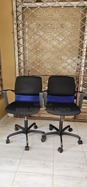 Blue Black Small Durable Chairs 2pcs