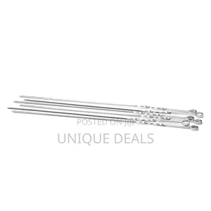 10pcs Extra Wide Flat Skewers Stainless Steel Barbecue Sticks