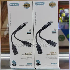 Go-Des Type-C to 3.5mm and Type-C Charging 2-in-1 Audio.