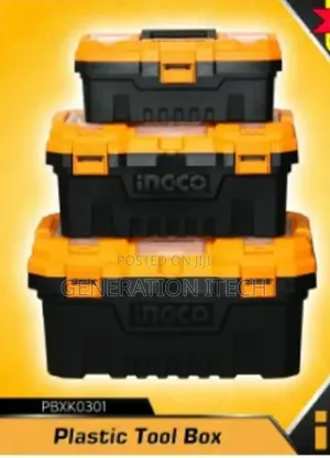 Ingco 3pcs Tool Box 14" Inch, 17" Inch and 20" Inch Plastic Tool Box