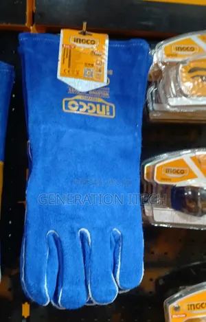 Ingco Hgvw03 Welding Gloves Made of Blue Ab Grade Leather