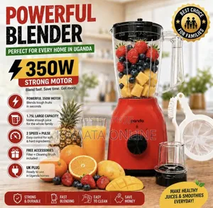 1.75litres Panda 2in 1 Juice Blender With Grinder, Red or Black-350w