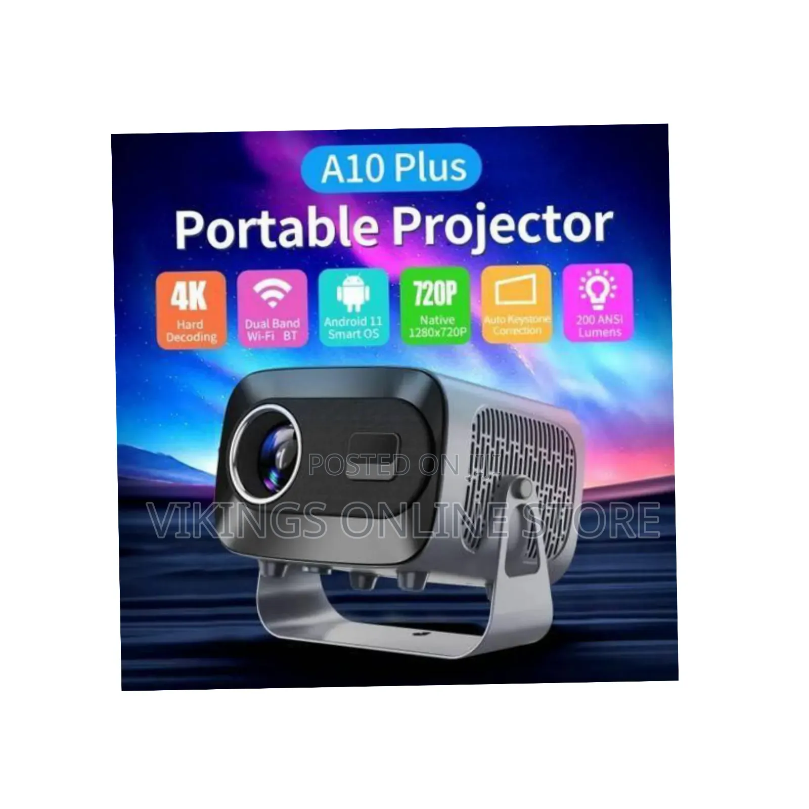 High-definition Portable Smart Projector With Adjustable Stand