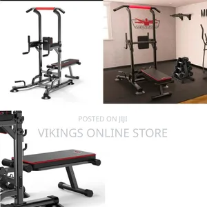 Multi-Functional Power Tower With Adjustable Weight Bench - Multicolor