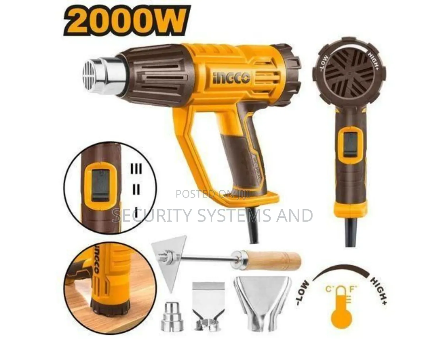 Ingco Electric Hot Air Gun 12000w - Adjustable Temperature