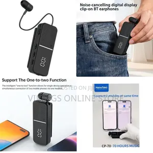 Haino Teko Portable Clip-on Bluetooth Retractable Earbud With Led