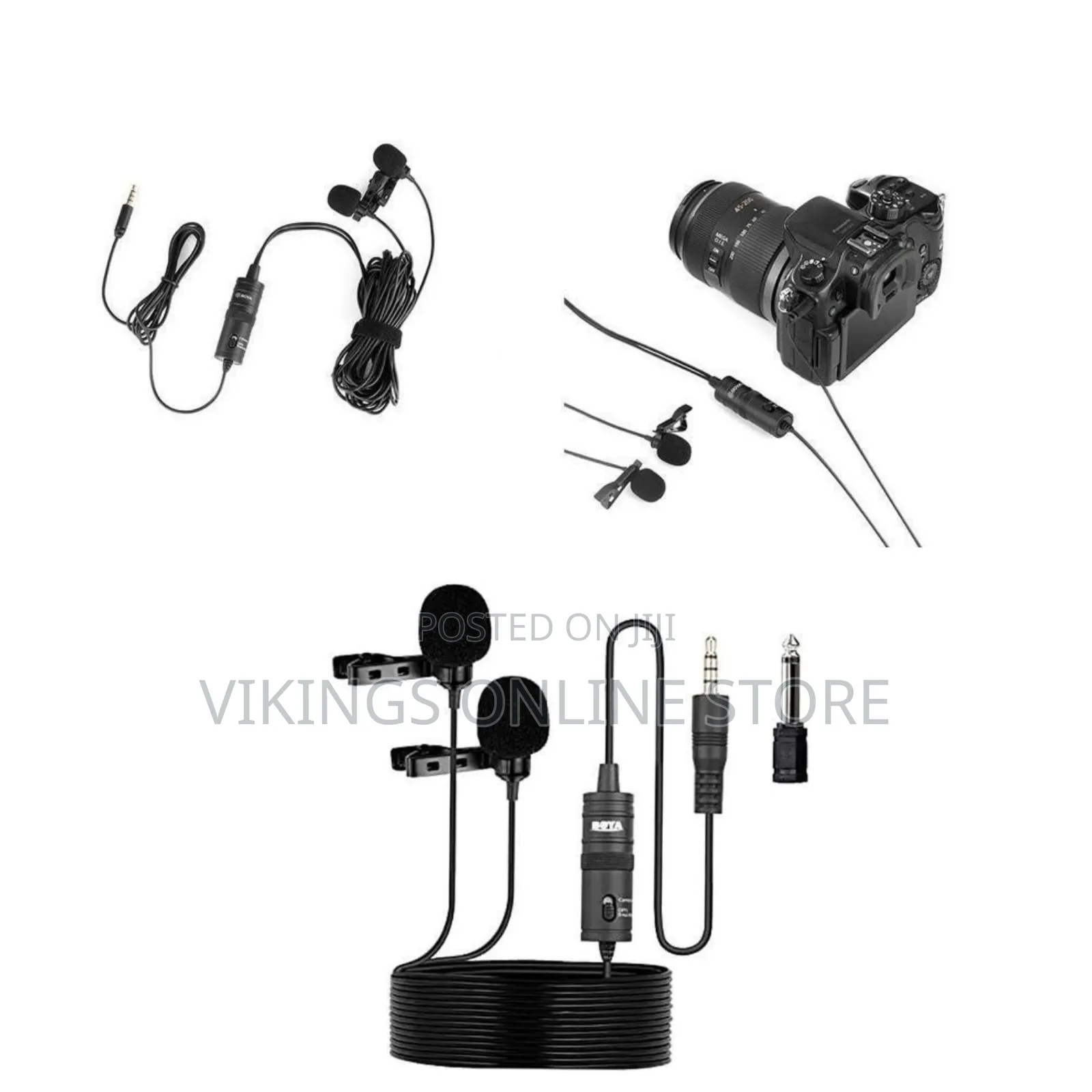 Boya Professional Dual-Head Lavalier Microphone System With Universal