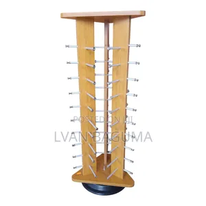 Triangluar Wood Sunglasses Display Stand - Holds 30 Glasses, 360°