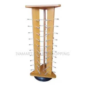 Triangluar Wood Sunglasses Display Stand - Holds 30 Glasses, 360°