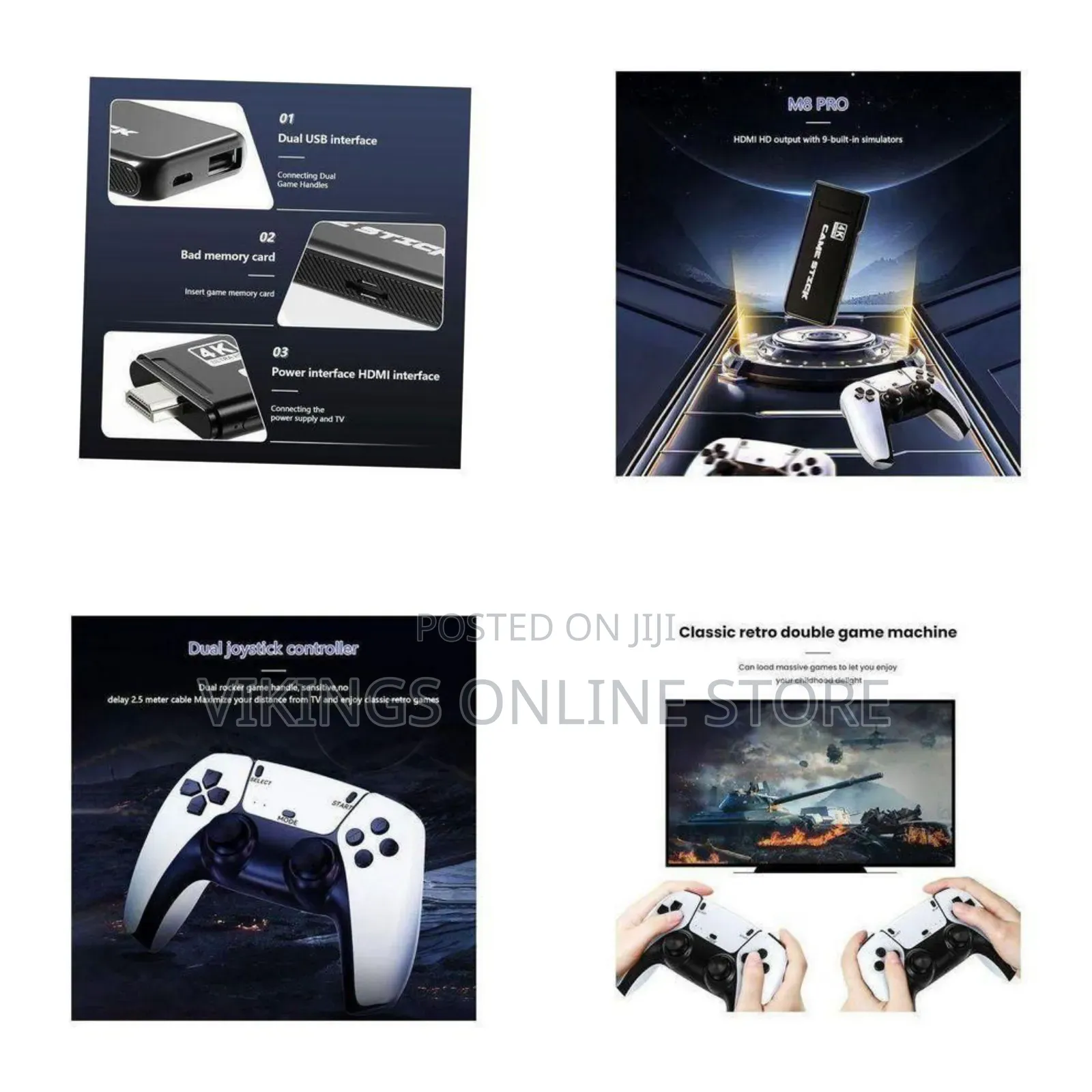 Ultra Hd Wireless Game Stick and Controller Gamepad - Multicolor