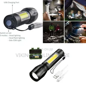 Versatile Rechargeable Led Flashlight With Cob Work Light - Multicolor