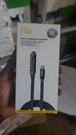 2-in-1 Usb-C Charging Cable With an Integrated, Foldable Phone Stand.