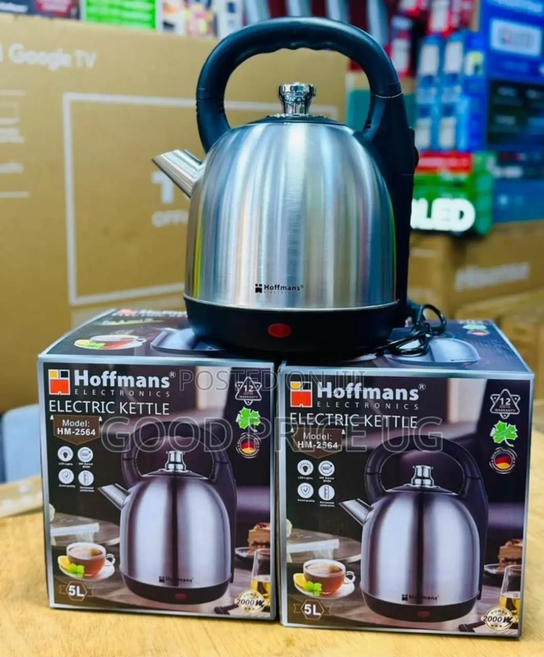 Hoffmans 5-Liter Stainless Steel Electric Kettle (Model Hm-2564).