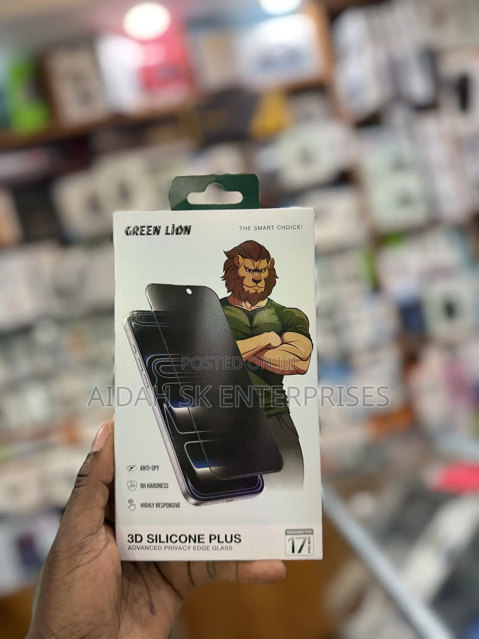 Green Lion 3d Silicone Plus Advanced Privacy iPhone 17 Pro Max.