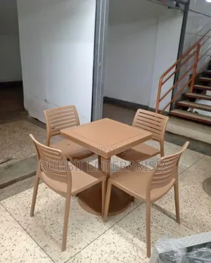 Square Table + 4 Chairs ~ Brown