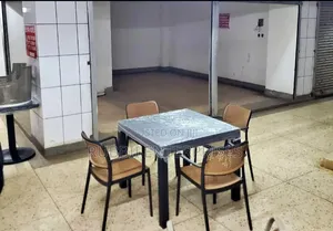Black Plastic Table + 4 Chairs ~ Black/Brown