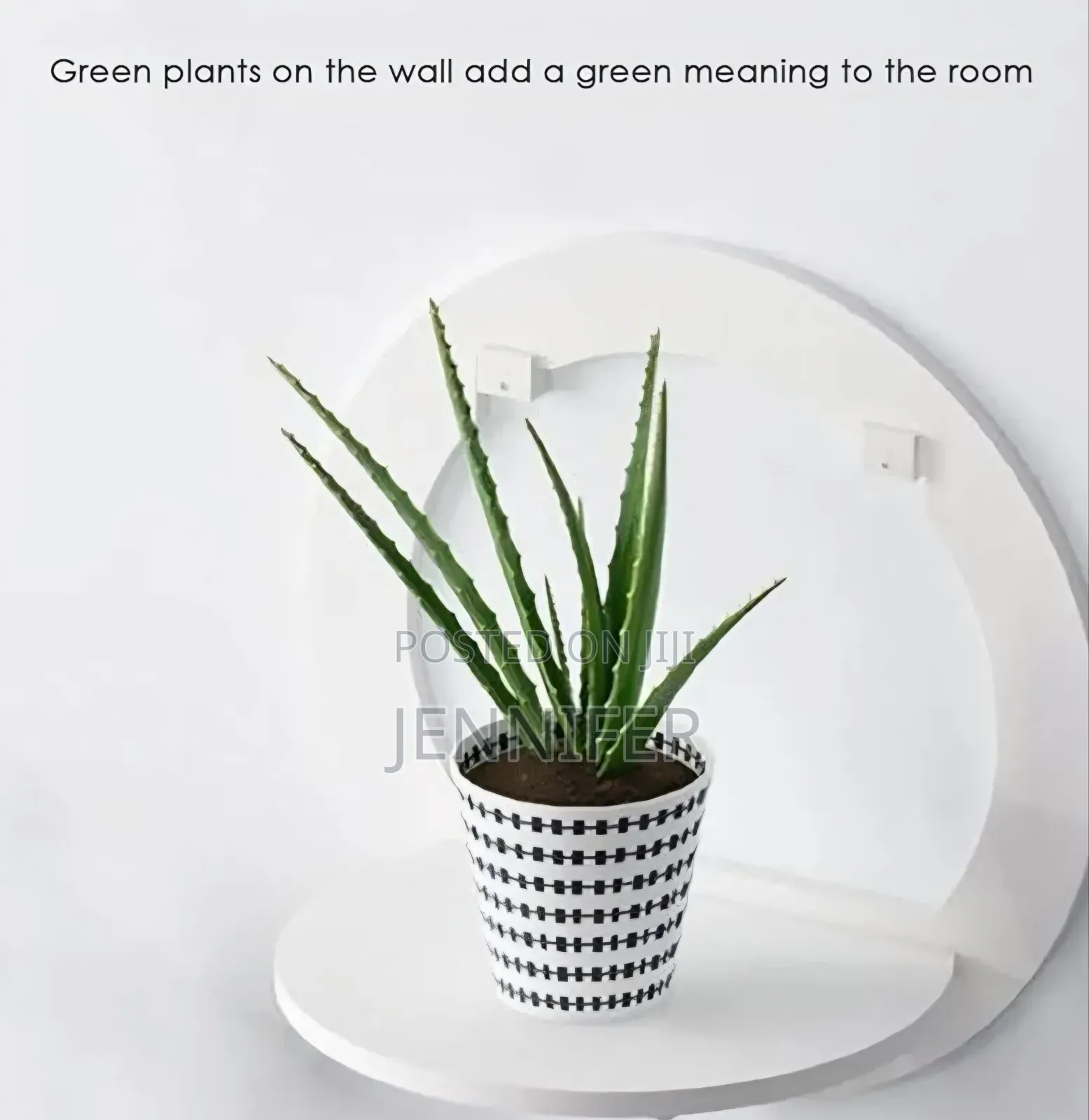 White Geometric Floating Wall Shelf