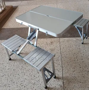 Portable Folding Picnic Table Set With Four Built-in Stools