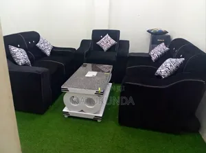 Sofa Set in Black Colour With Cushions