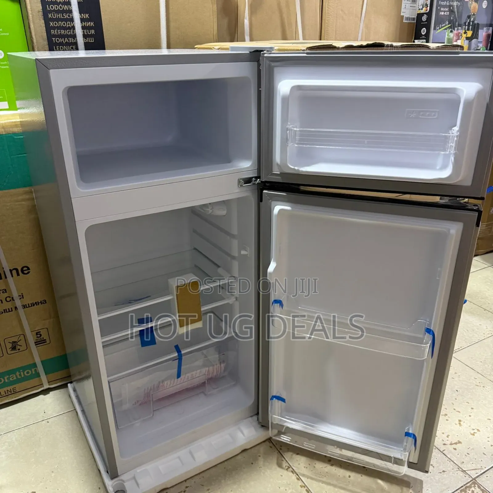 Chiq 150l Double Door Refrigerator- Silver