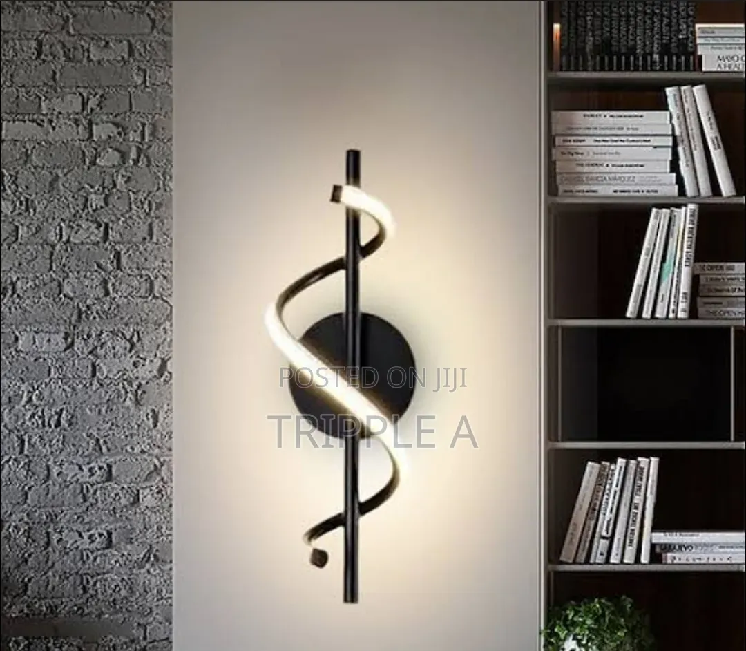 Unique Black Spiral Wall Light