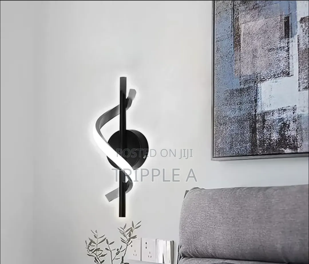 Unique Black Spiral Wall Light